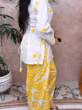 Heavy Pure Cameric Cotton Fully Fancy Sleeves With Latkan Co Ord Set