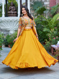 Pure Vichitra with Heavy embroidery Thread Work Beautiful Lehenga Choli