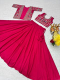 Pure Vichitra with Heavy embroidery Thread Work Beautiful Lehenga Choli