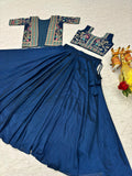 Pure Vichitra with Heavy embroidery Thread Work Beautiful Lehenga Choli