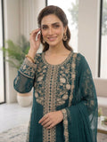 WEDDING SEASON WEAR BEAUTIFUL SEQUENCE EMBROIDERED WORKED TOP PLAZZO WITH DUPATTA