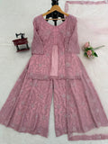 Faux Georgette with thread with Sequence with rivet moti Salwar Kameez