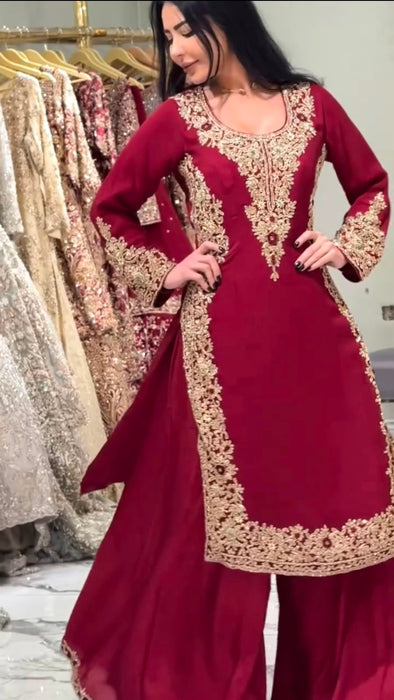 Faux Georgette with Soft Micro Inner Lining & Thread With Intricate Sequence work Salwar Kameez