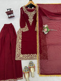 Faux Georgette with Soft Micro Inner Lining & Thread With Intricate Sequence work Salwar Kameez