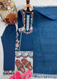 New Designer Party Wear Look Pure Satin Rayon Top & Bottom With Dupatta set