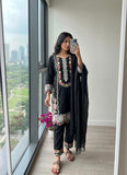 New Designer Party Wear Look Pure Satin Rayon Top & Bottom With Dupatta set