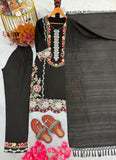 New Designer Party Wear Look Pure Satin Rayon Top & Bottom With Dupatta set
