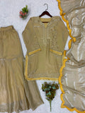 WEDDING SEASON WEAR BEAUTIFUL SEQUENCE EMBROIDERED WORKED TOP PLAZZO WITH DUPATTA