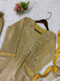 WEDDING SEASON WEAR BEAUTIFUL SEQUENCE EMBROIDERED WORKED TOP PLAZZO WITH DUPATTA