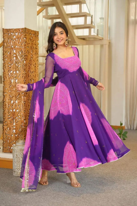 Faux Georgette with Soft Micro Inner Lining & Digital Printed Work Beautiful Salwar Kameez