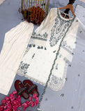 New Designer Party Wear Look Pure Satin Rayon Top & Pajama Farchi With Dupatta set