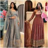 Fully Stitched & Ready to Wear Crunchy Silk With Embroidered Sequence work Salwar Kameez