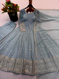 Fully Stitched & Ready to Wear Crunchy Silk With Embroidered Sequence work Salwar Kameez