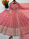 Fully Stitched & Ready to Wear Crunchy Silk With Embroidered Sequence work Salwar Kameez