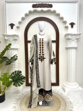 Rayon Satin Fabric with Thread work Beautiful Salwar Kameez