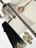 Rayon Satin Fabric with Thread work Beautiful Salwar Kameez