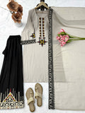 Rayon Satin Fabric with Thread work Beautiful Salwar Kameez