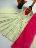 Beautiful Designer  Roman Silk Anarkali Suit With Embroidered Sequence With Real Mirror Work