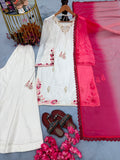 New Designer Party Wear Look Pure Natural Crep Silk Top & Plazzo With Dupatta set