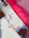 New Designer Party Wear Look Pure Natural Crep Silk Top & Plazzo With Dupatta set