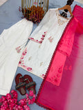 New Designer Party Wear Look Pure Natural Crep Silk Top & Plazzo With Dupatta set