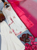 New Designer Party Wear Look Pure Natural Crep Silk Top & Plazzo With Dupatta set