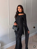 NEW  3 PIECES KURTI PLAZZO & DUPATTA WITH ORIGINAL BEADS CUT DANA WORK
