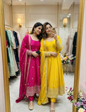 Pure Cinon Silk With Embroidery 5mm Sequences Work Beautiful Anarkali Salwar Kameez