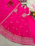 Pure Cinon Silk With Embroidery 5mm Sequences Work Beautiful Anarkali Salwar Kameez