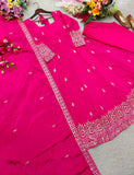 Pure Cinon Silk With Embroidery 5mm Sequences Work Beautiful Anarkali Salwar Kameez
