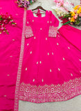 Pure Cinon Silk With Embroidery 5mm Sequences Work Beautiful Anarkali Salwar Kameez