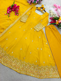 Pure Cinon Silk With Embroidery 5mm Sequences Work Beautiful Anarkali Salwar Kameez