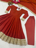 New Designer Heavy NC Vichitra With 5mm Sequence And Embroidery Work Anarkali Suit Salwar Kameez