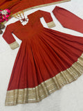 New Designer Heavy NC Vichitra With 5mm Sequence And Embroidery Work Anarkali Suit Salwar Kameez