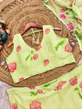 Soft Georgette with Digital Print Beautiful Lehenga Saree Style