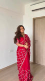 Fendy Silk with Intricate Thread With Sequence Work Beautiful Saree