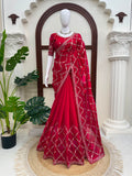 Fendy Silk with Intricate Thread With Sequence Work Beautiful Saree