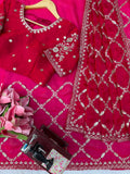 Fendy Silk with Intricate Thread With Sequence Work Beautiful Saree