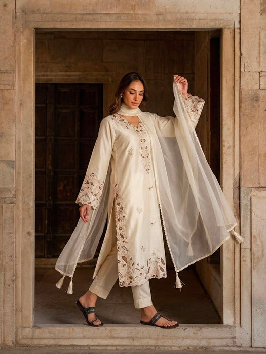 New Designer Party Wear Look Pure Roman Glass Over Size Long Kaftan & Bottom With Dupatta set