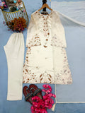 New Designer Party Wear Look Pure Roman Glass Over Size Long Kaftan & Bottom With Dupatta set