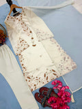 New Designer Party Wear Look Pure Roman Glass Over Size Long Kaftan & Bottom With Dupatta set