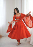 Elegant Embroidered Sequence Designer Anarkali Three Piece Set