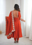 Elegant Embroidered Sequence Designer Anarkali Three Piece Set