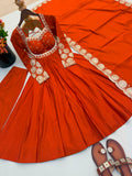 Elegant Embroidered Sequence Designer Anarkali Three Piece Set