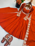 Elegant Embroidered Sequence Designer Anarkali Three Piece Set