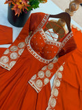 Elegant Embroidered Sequence Designer Anarkali Three Piece Set