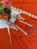 Elegant Embroidered Sequence Designer Anarkali Three Piece Set