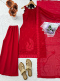 Faux Georgette with Thread work Beautiful Salwar Kameez