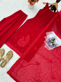 Faux Georgette with Thread work Beautiful Salwar Kameez