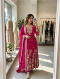 Pure Fox Georgette With Embroidery 5mm Sequences Work Anarkali Salwar Kameez